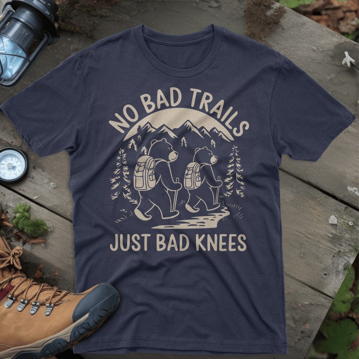 No Bad Trails Just Bad Knees Hiking Bears T-Shirt product