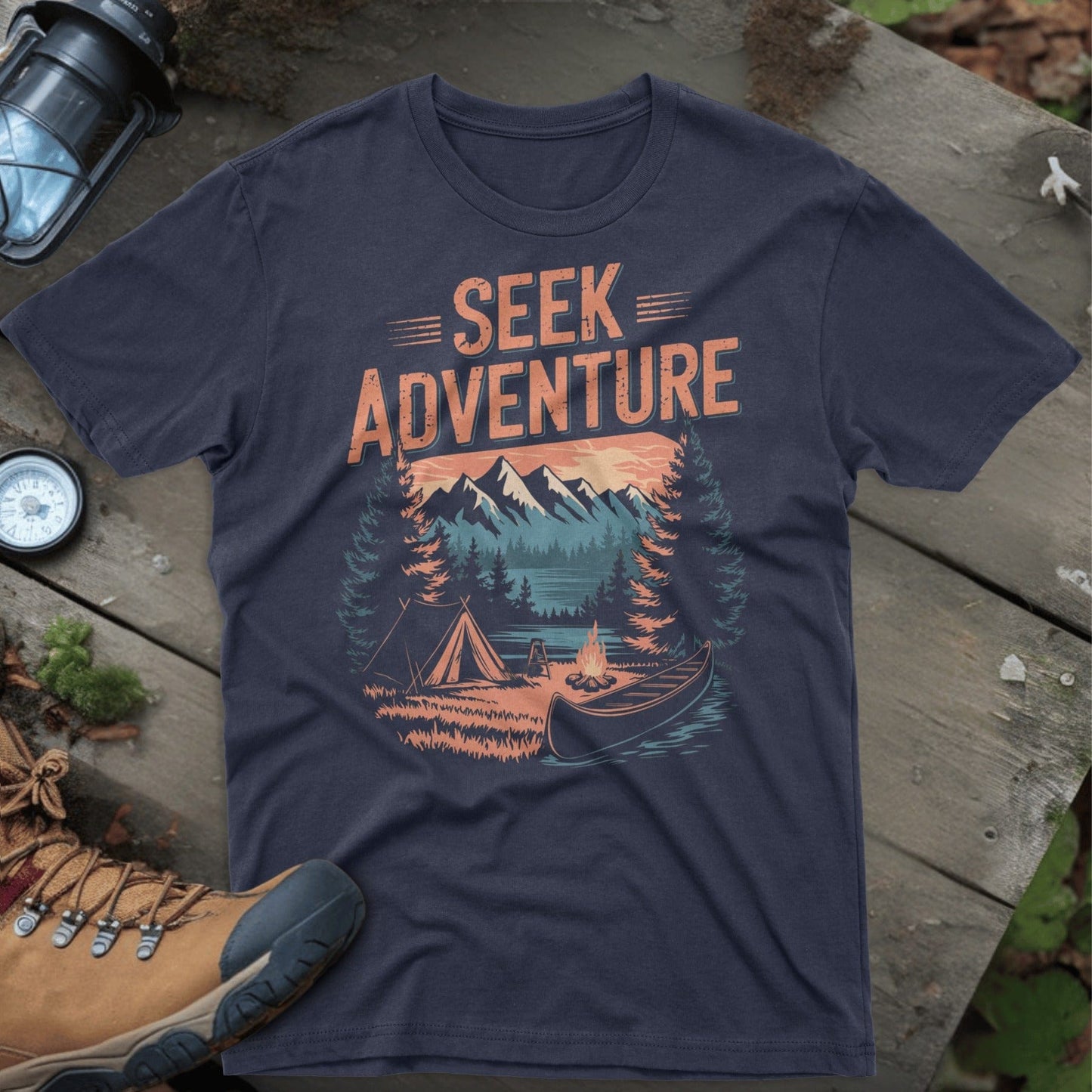 Seek Adventure Mountains Camping Graphic T-Shirt product