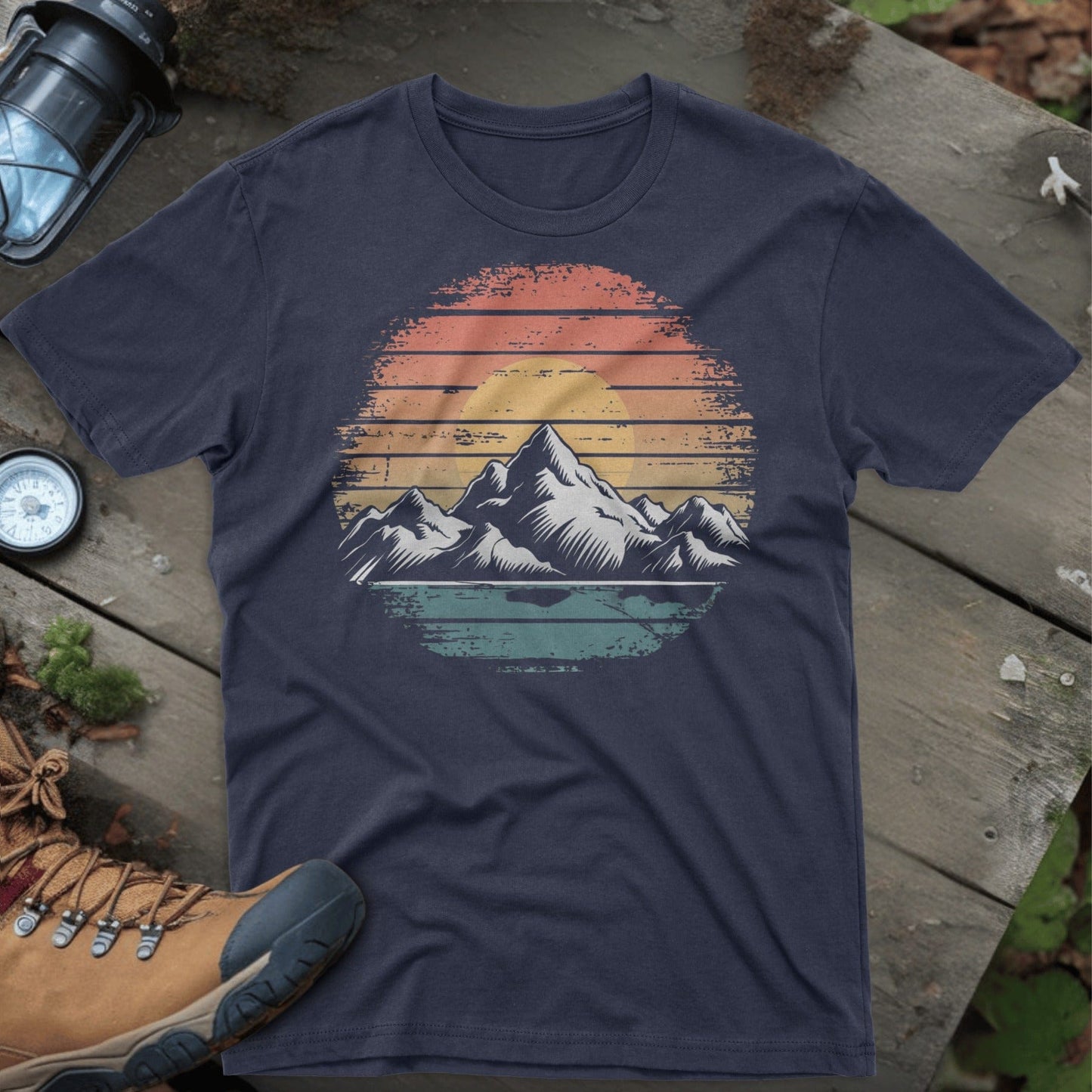 Vintage Sunset Mountain Graphic Tee Shirt product