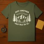 Just Another Half Mile Or So Mountain Forest product type
Hiking, Mountain, Forest, Outdoor, Nature, Adventure, Trail, Camping, Travel, Explore, Graphic tee, Humorous, Sarcastic, Green shirt, Apparel, Gift idea, Unisex, Casual, Wanderlust, Wilderness