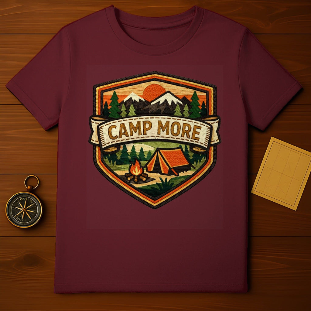 Camp More Retro Camping Design Graphic T-shirt