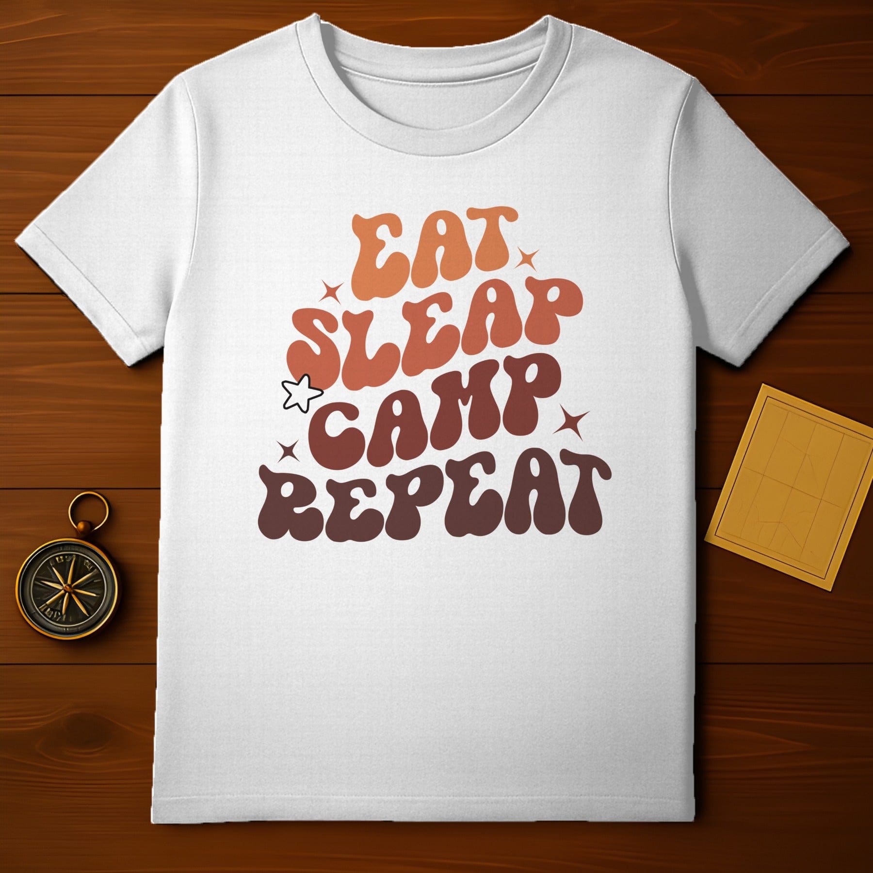Eat Sleep Camp Repeat Graphic Tee for Camping Fans
