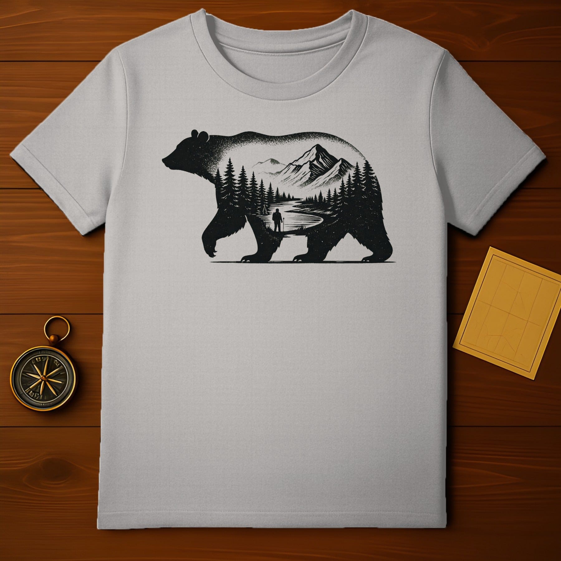 Mountain Bear Graphic Nature Themed Shirt Product