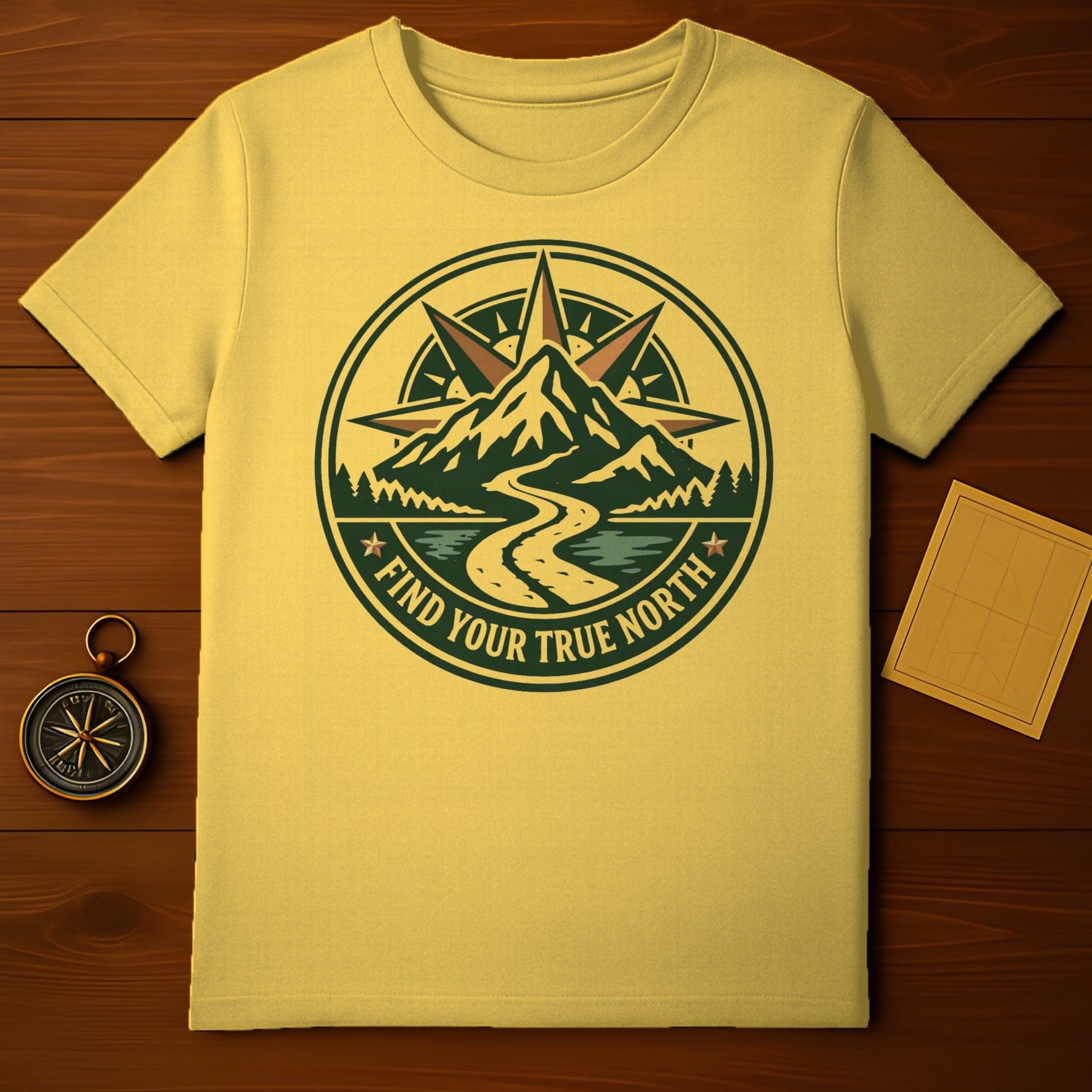 Find Your True North Mountain Adventure Compass T-shirt product type