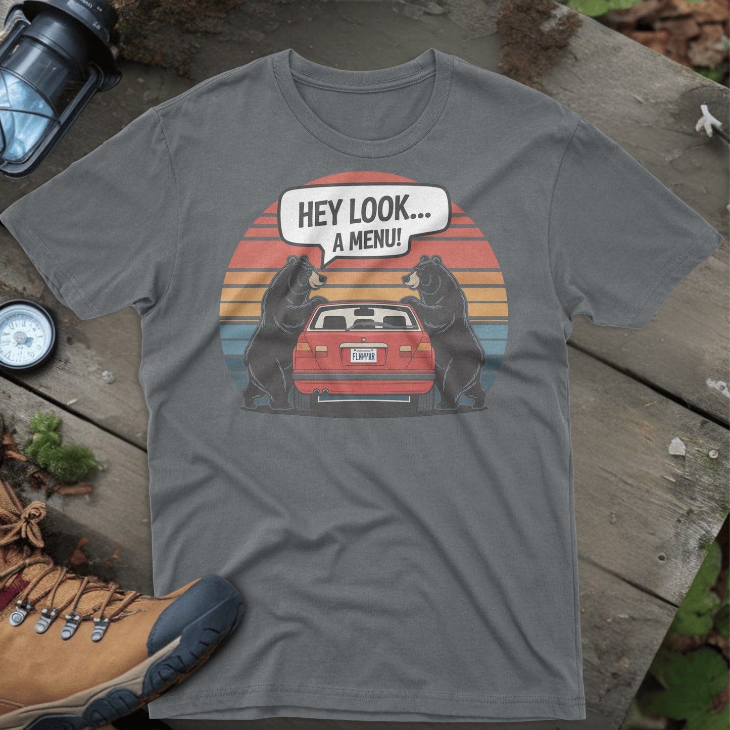 Funny Hey Look A Menu Retro Bear T-Shirt product