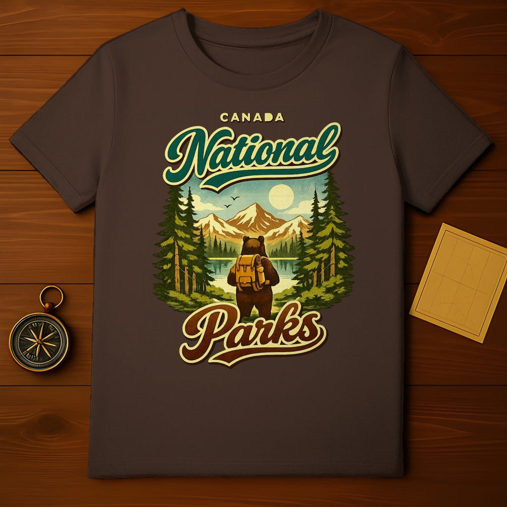 Canada National Parks Bear Hiking Adventure product type
Canada National Parks, Bear Backpack, Lake Mountains, Pine Trees, Outdoor Adventure, Hiking Camping, Nature Explore, Wildlife Scene, Travel Souvenir, Vintage Style, Forest Wilderness, Mountain Landscape, Moon Reflection, Canadian Scenery, Animal Graphic, Adventure Seeker, Grizzly Bear, Evergreen Forest, Retro Design, Scenic View