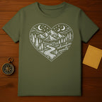 Adventure Awaits Heart Design Graphic Tee product