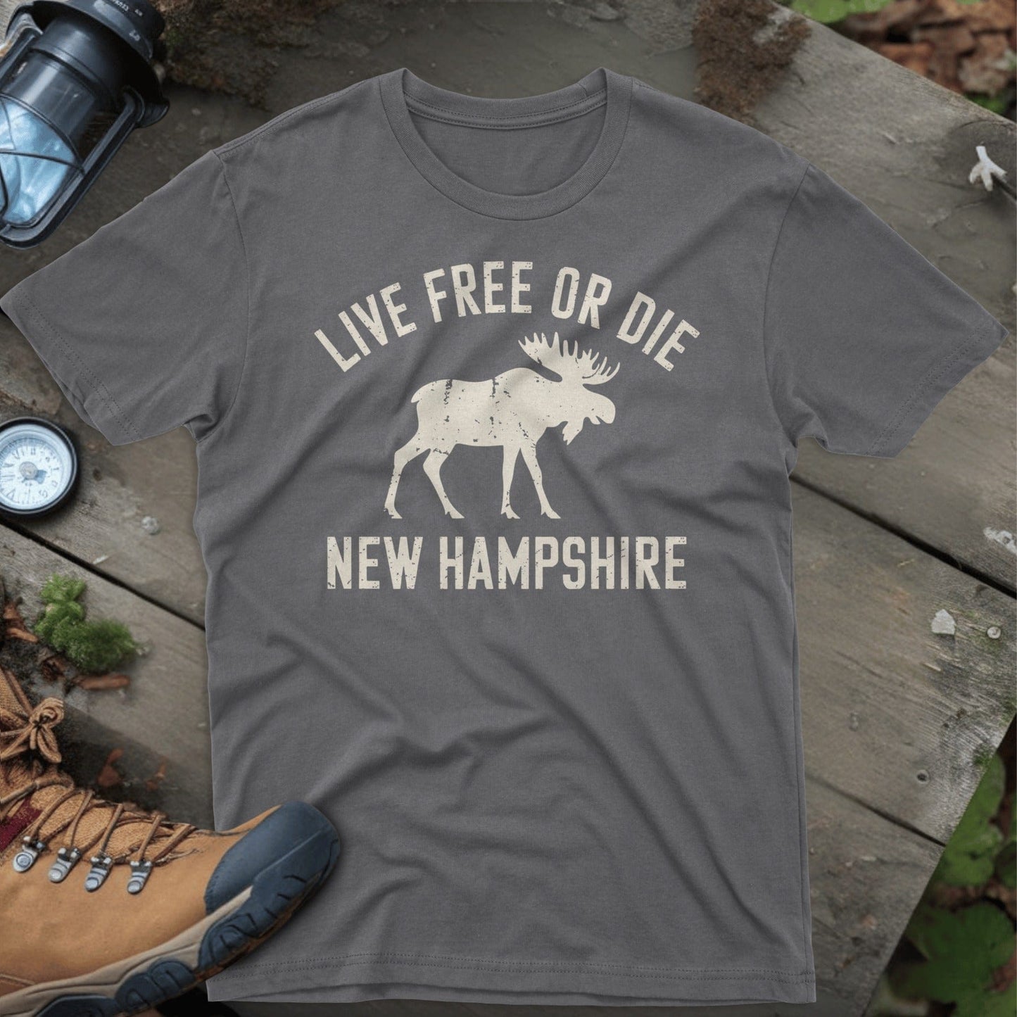 Live Free or Die New Hampshire Moose T-Shirt product type