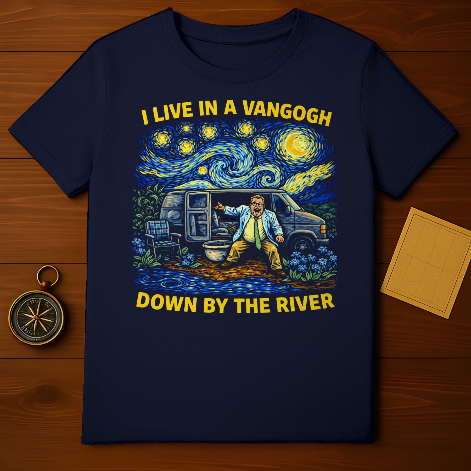 I Live in a Van Gogh Down By The River Graphic Tee