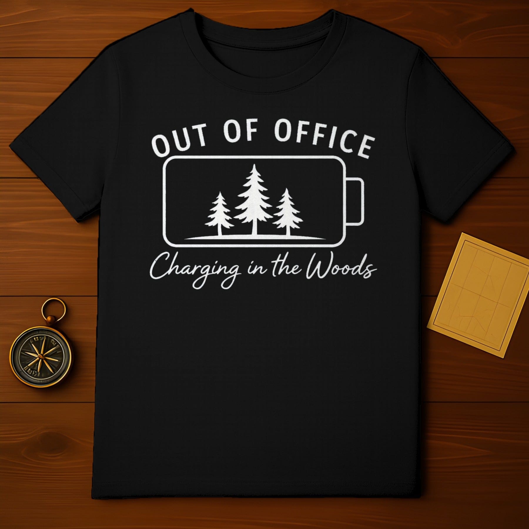 Out of Office Charging in the Woods T-shirt