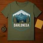 Dahlonega Georgia mountain landscape forest cabin hexagon graphic t-shirt.