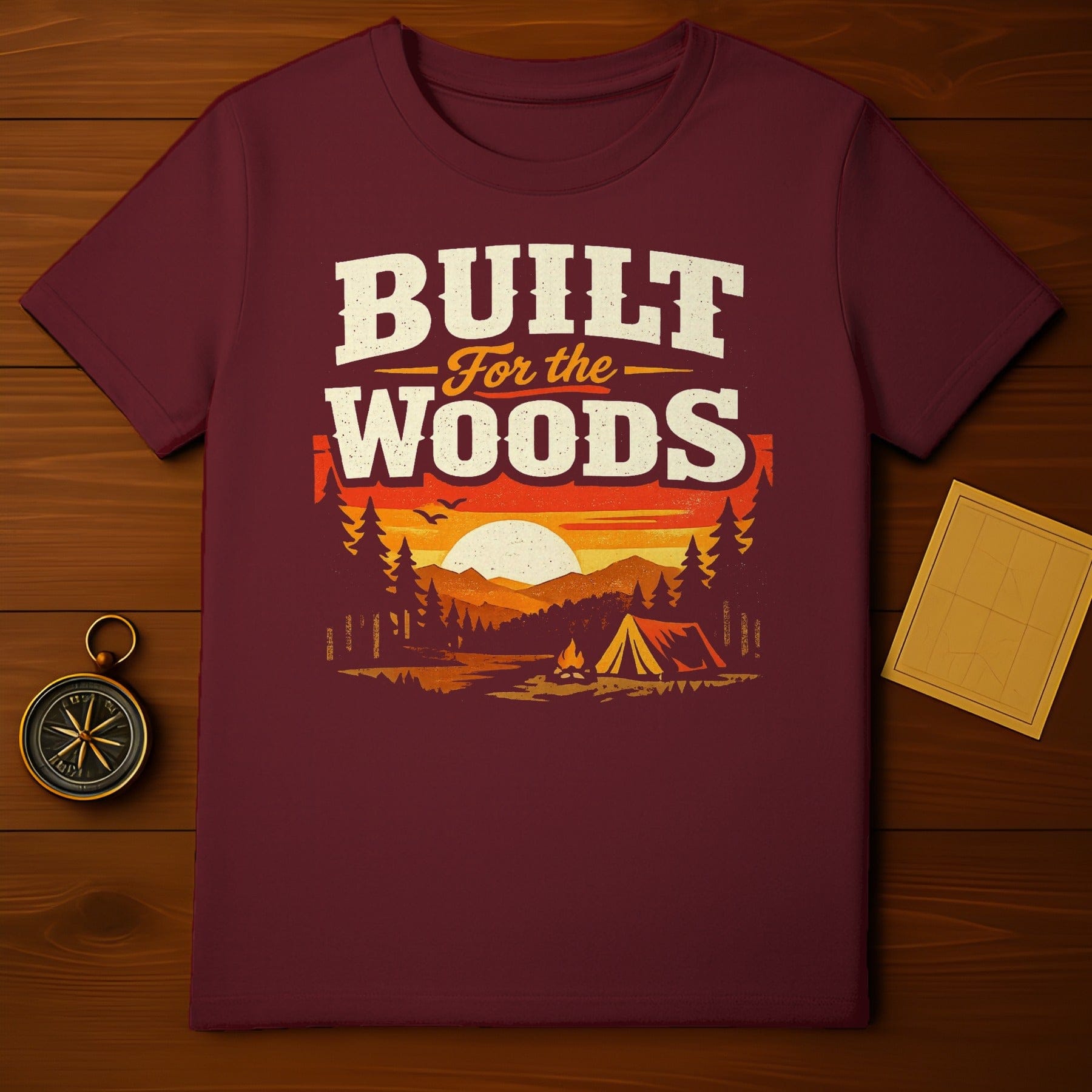 Built For The Woods Camping Themed Graphic Shirt