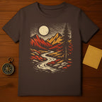 Moonlit Mountain River Graphic T-Shirt Product