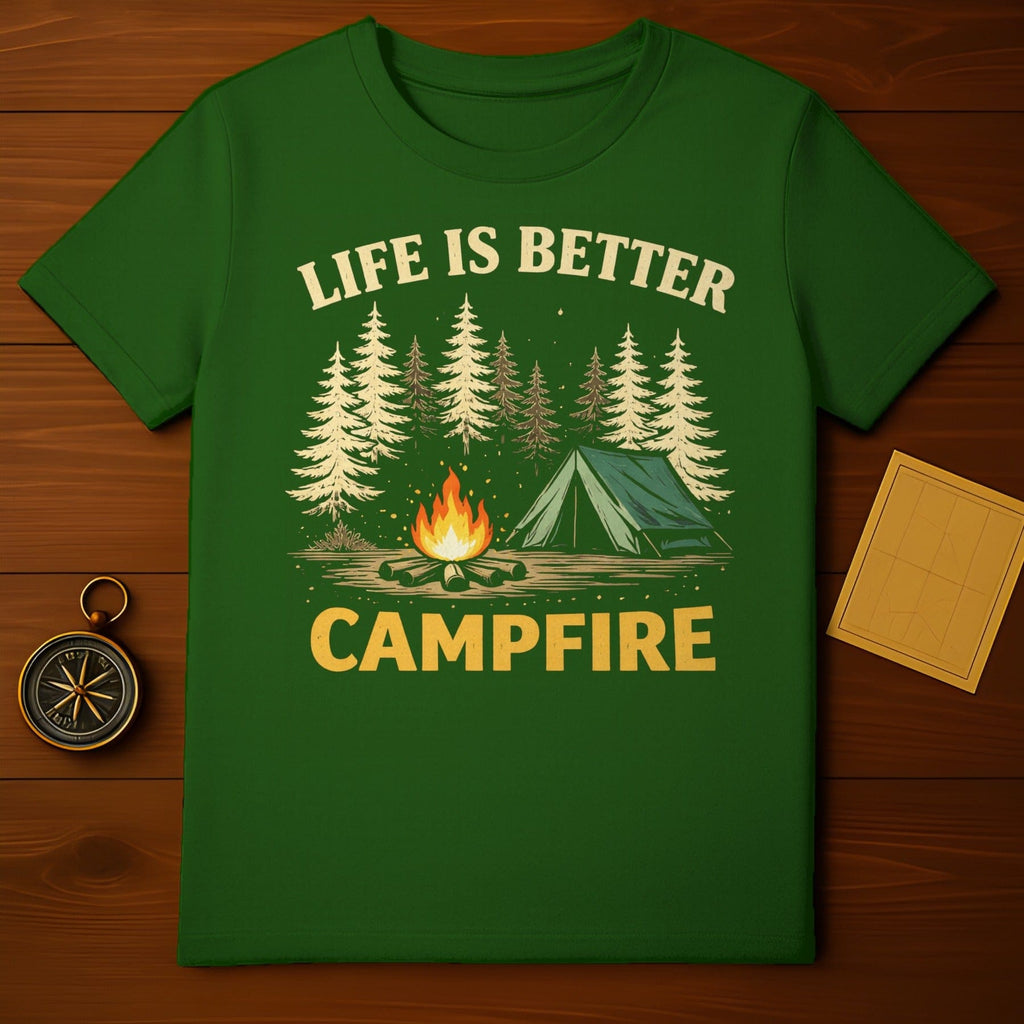 Life Is Better Campfire Tent Forest T-Shirt Product