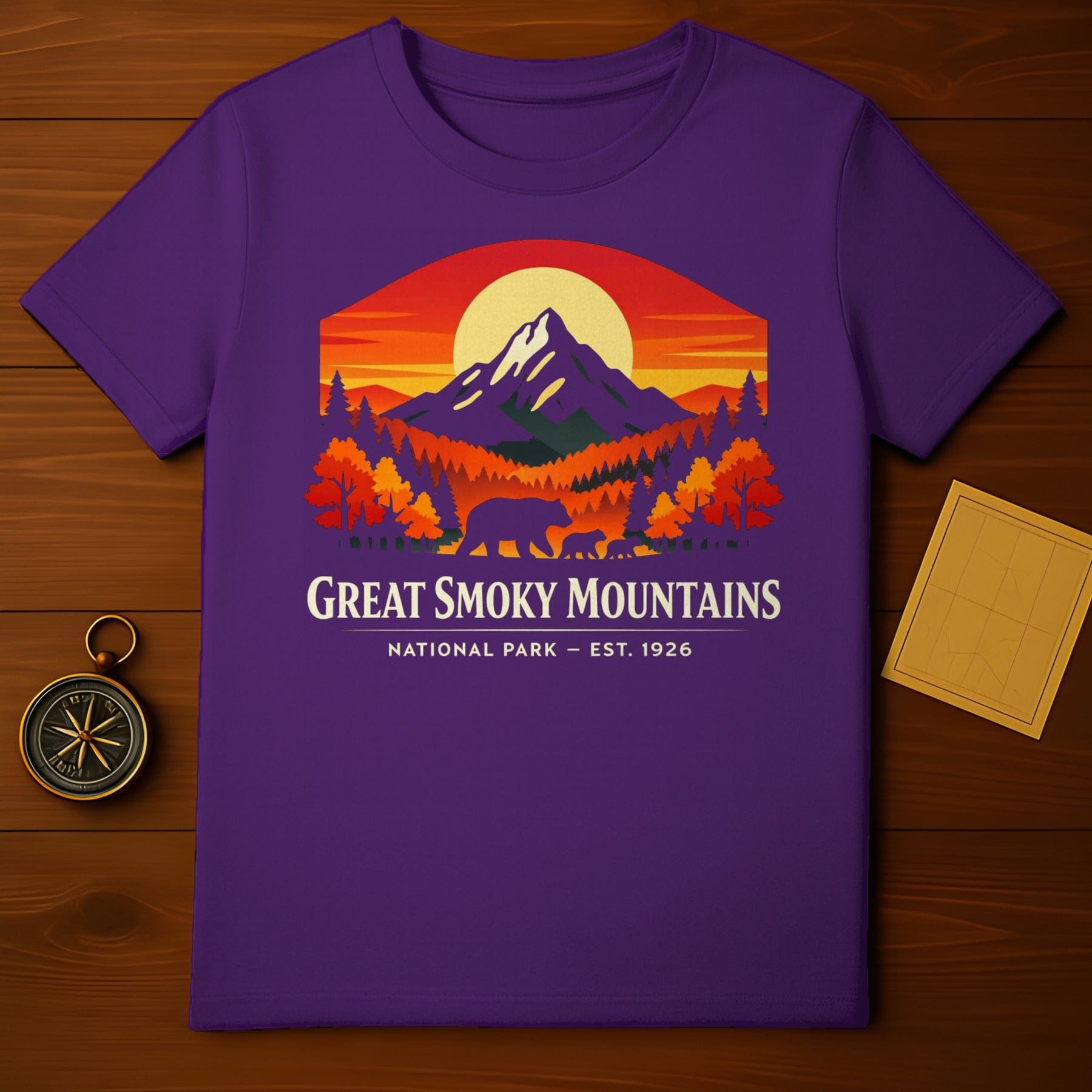 Great Smoky Mountains National Park Est 1926 Bears Sunset T-Shirt