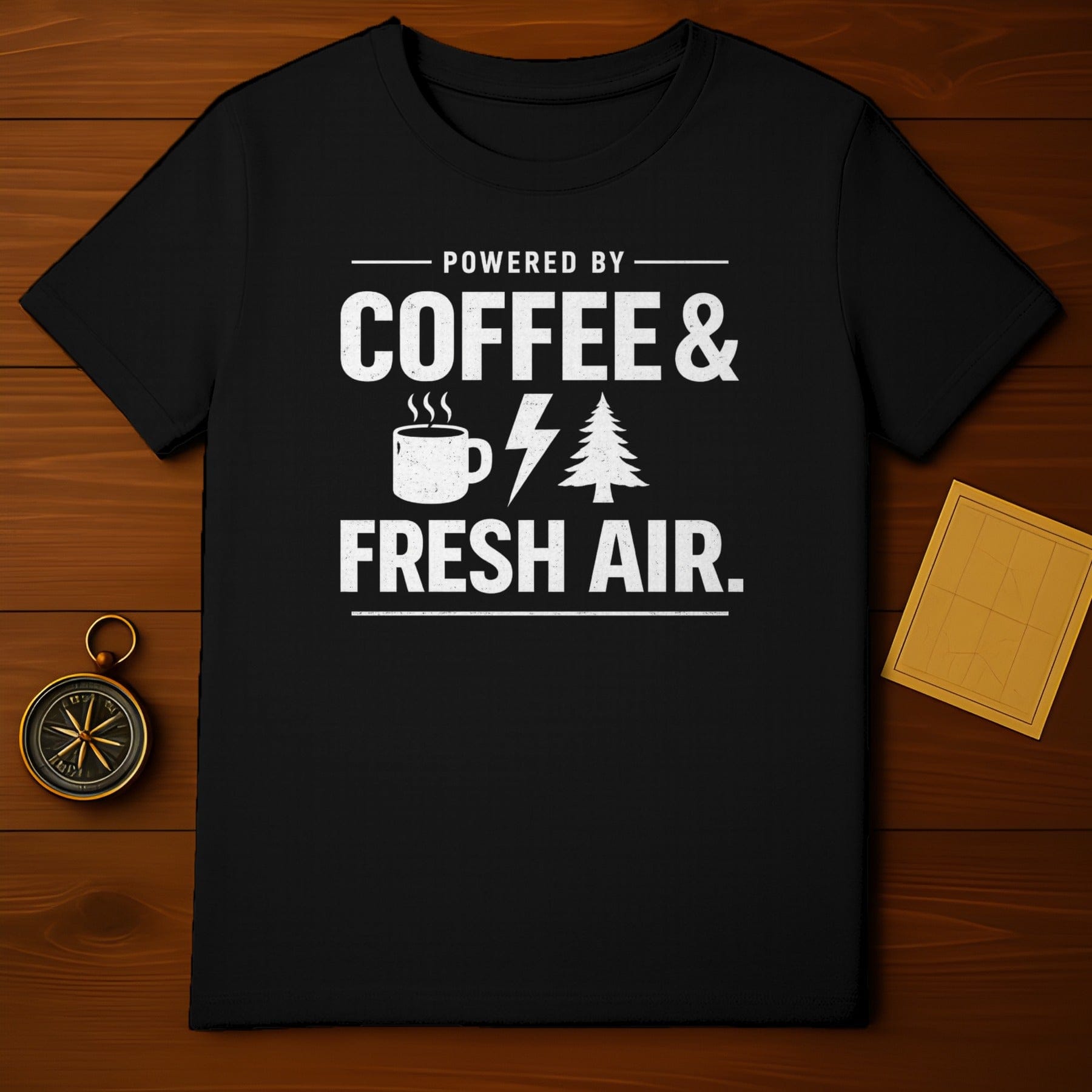 Powered By Coffee & Fresh Air Graphic T-Shirt