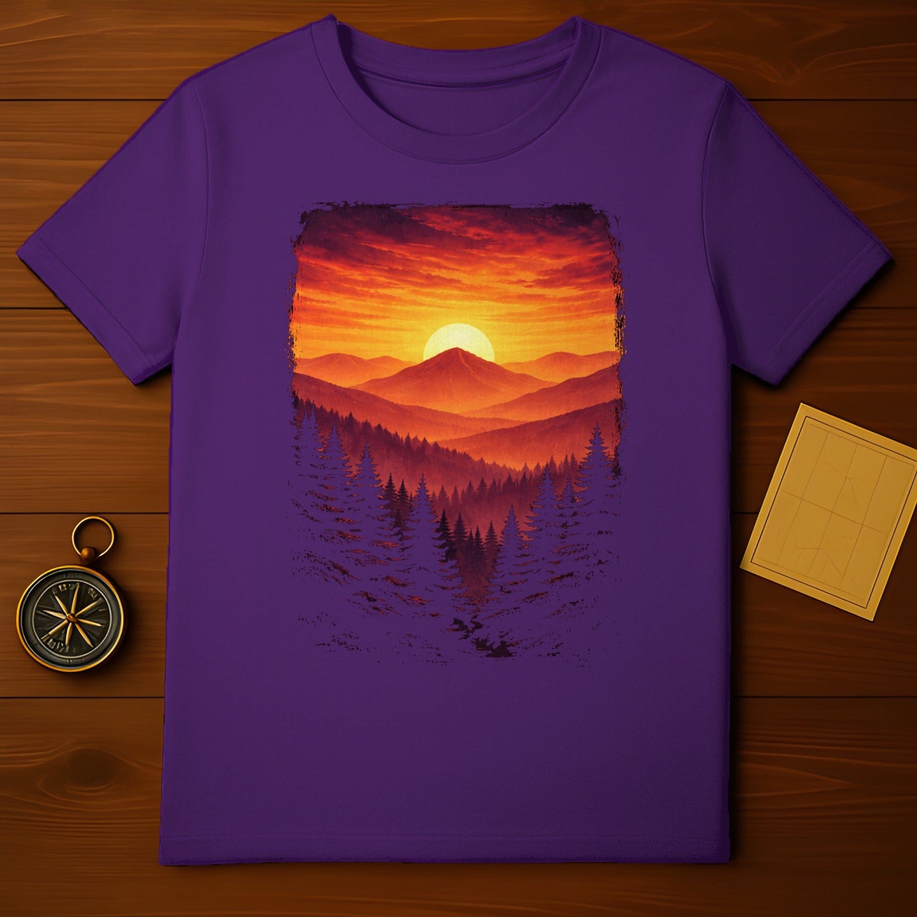 Vibrant Sunset Mountain Landscape Forest product type