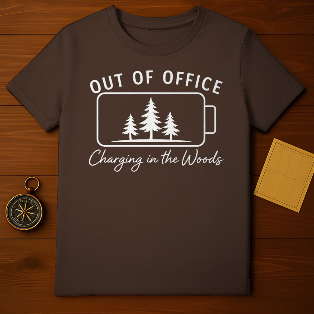 Out of Office Charging in the Woods T-shirt