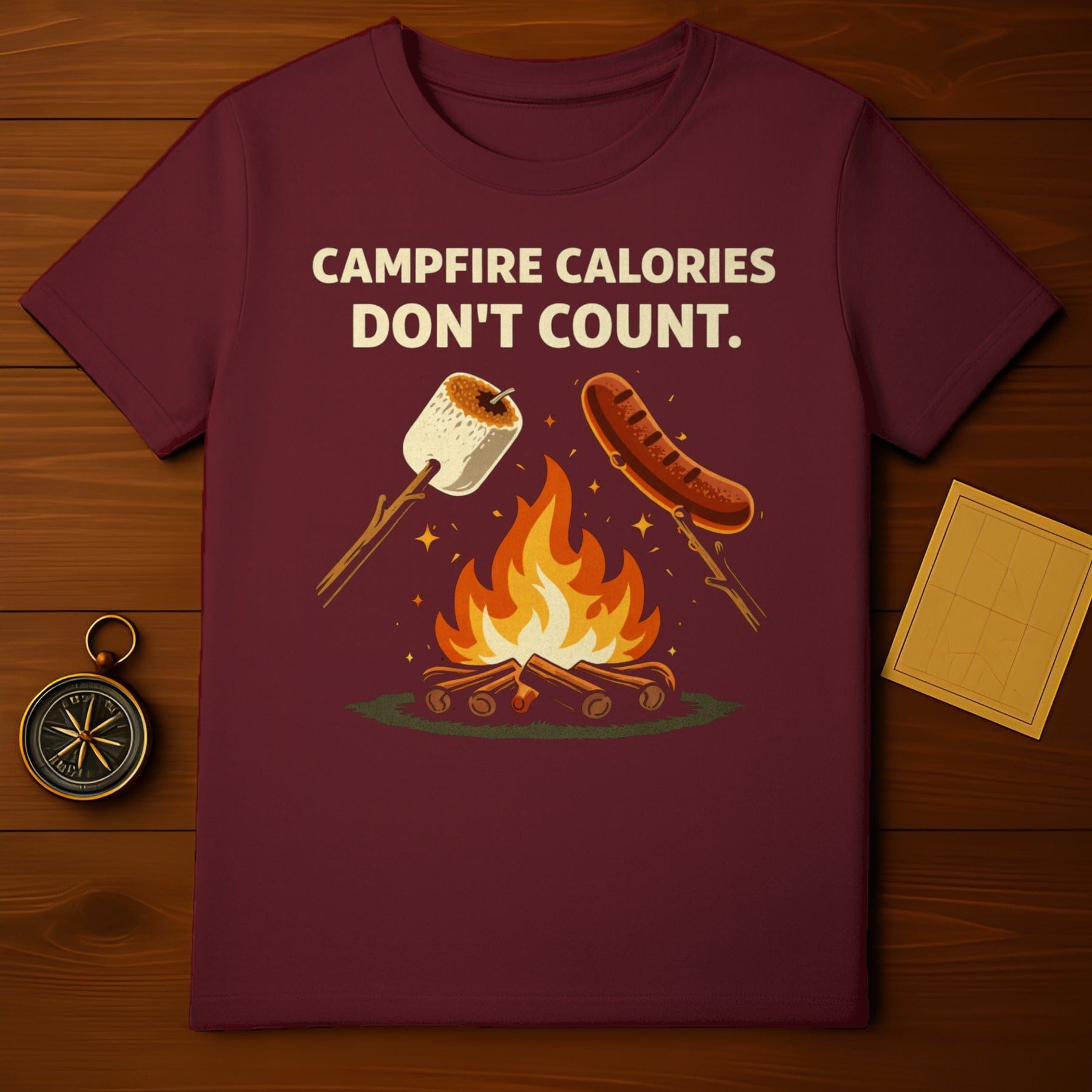 Campfire Calories Don't Count Funny Camping Shirt