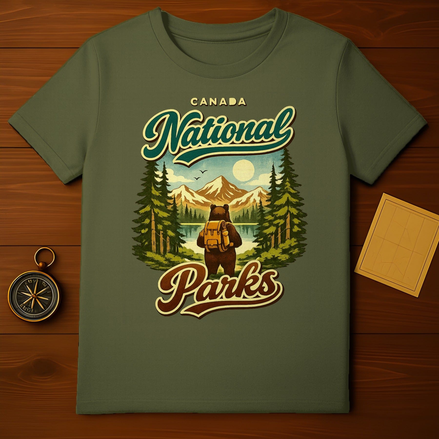 CANADA National Parks Bear Lake Mountains Trees product type
Canada
National Parks
Bear
Mountain
Lake
Trees
Forest
Nature
Adventure
Hiking
Wildlife
Retro
Vintage
Travel
Outdoors
Graphic tee
Scenery
Exploration
Camping
Wilderness