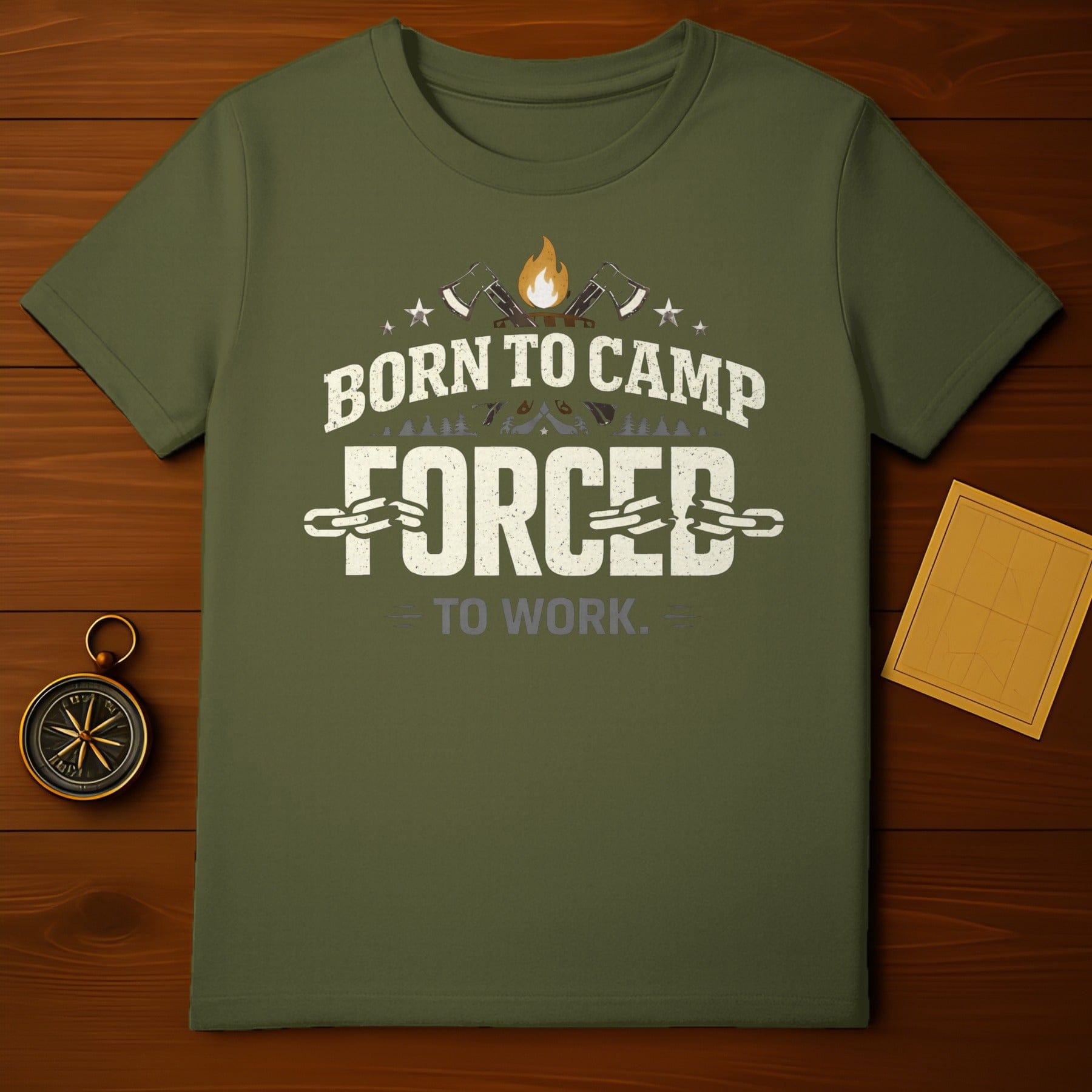 Born To Camp Forced To Work Graphic T-Shirt