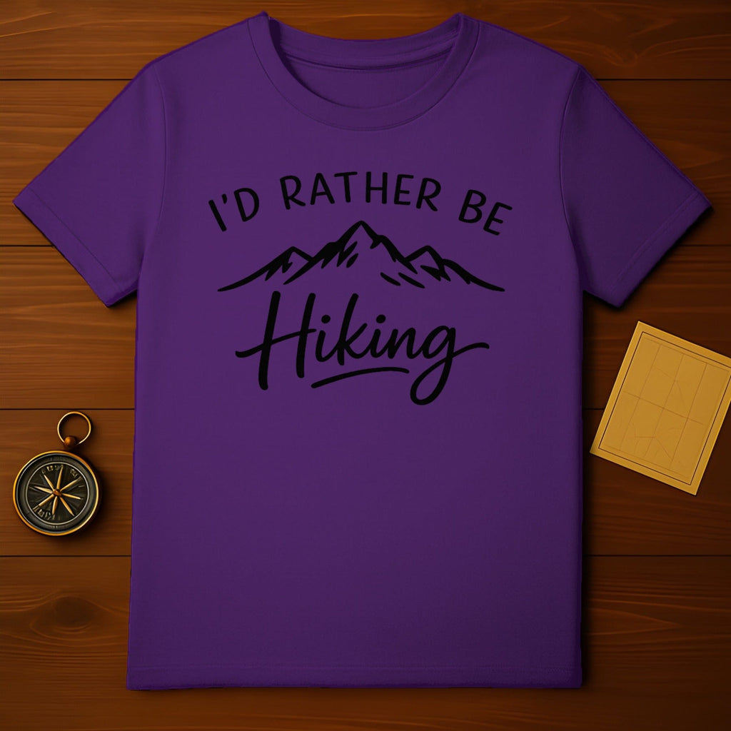 I'd Rather Be Hiking Graphic Hiking T-Shirt