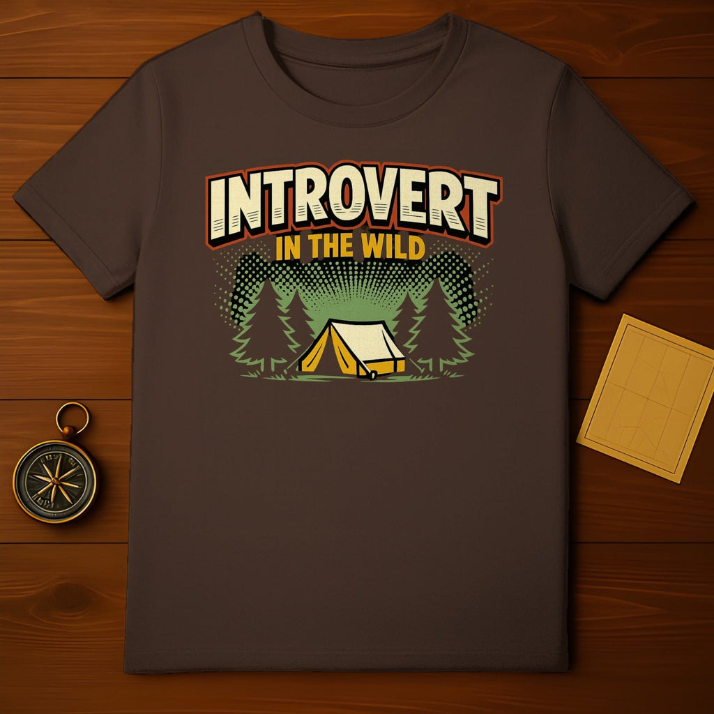 INTROVERT IN THE WILD Tent Trees Nature Camping T-Shirt product type