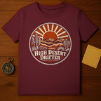 High Desert Drifter Sun Cactus Mountains Graphic product type
Desert, Cactus, Sun, Mountains, Drifter, HighDesert, Southwest, Adventure, Travel, Nature, Outdoor, GraphicTee, VintageStyle, RetroDesign, Western, Boho, Wanderlust, Landscape, UniqueDesign, Maroon