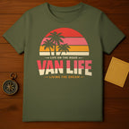 LIFE ON THE ROAD VAN LIFE LIVING THE DREAM Sunset Palm product type
Van Life
Road Trip
Adventure
Traveler
Wanderlust
Camping
Camper Van
Outdoor
Nature
Palm Trees
Sunset Design
Retro Style
Vintage Vibes
Graphic Tee
Holiday Shirt
Summer
Explore
Freedom
Boho
Desert