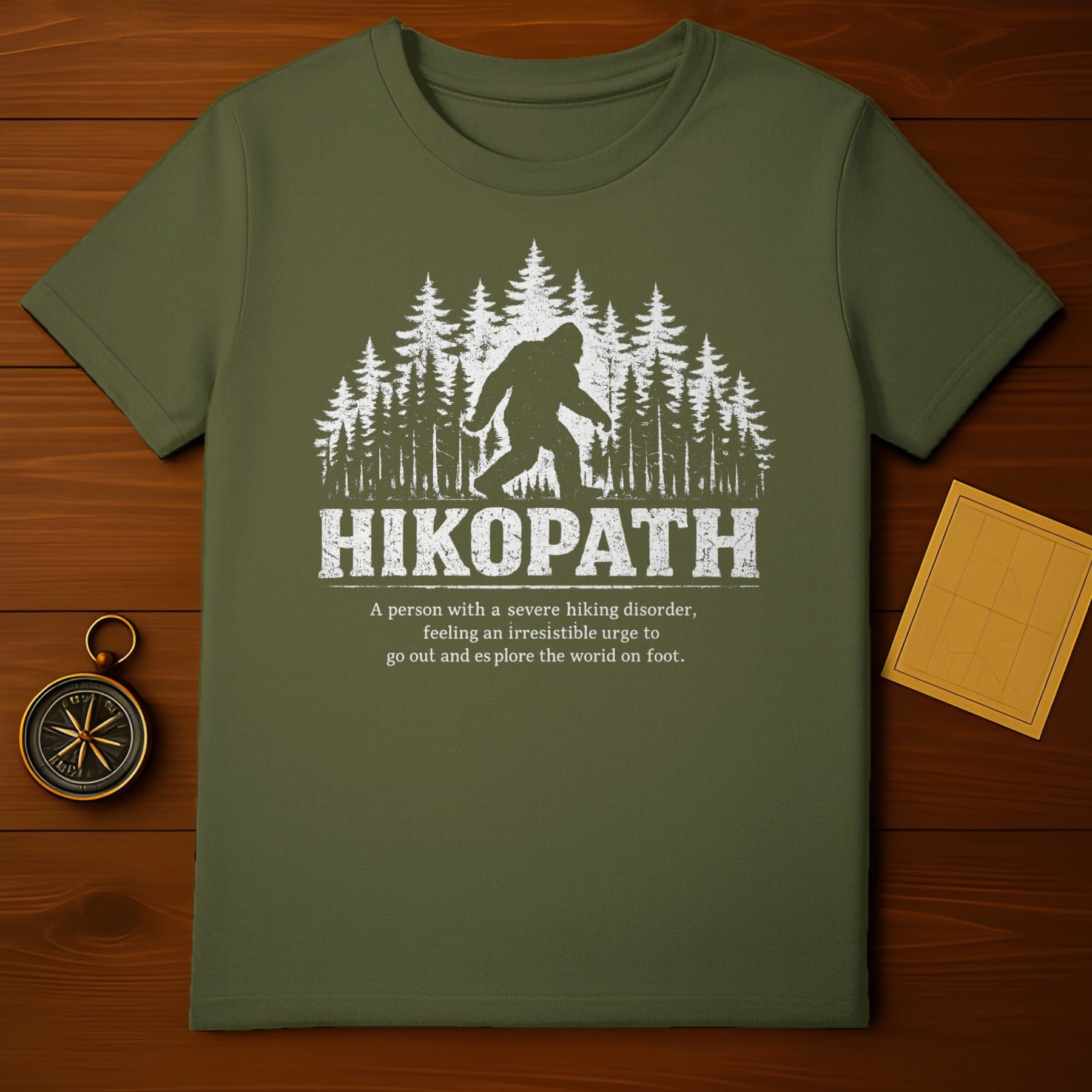 HIKOPATH Bigfoot Forest Pine Trees Hiking product type
HIKOPATH,Bigfoot,Sasquatch,Hiking,Forest,Trees,Nature,Outdoors,Adventure,Explore,Wilderness,Trail,Cryptid,Mythical,Funny,Humorous,Mountain,Camping,Outdoor Lover,Green Product