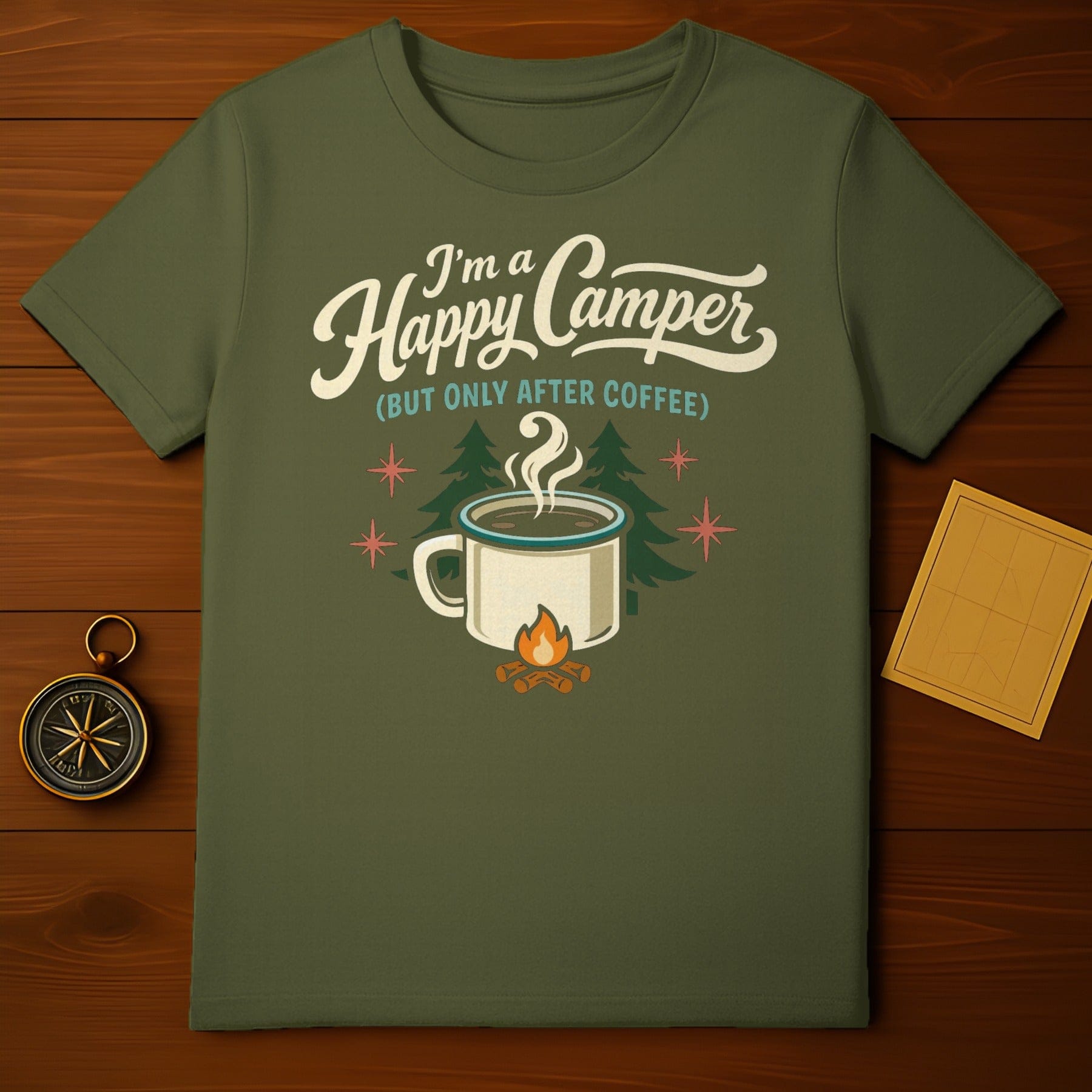I'm a Happy Camper BUT ONLY AFTER COFFEE product type

Camping
Happy Camper
Coffee Lover
Outdoor
Nature
Adventure
Morning Coffee
Campfire
T-shirt
Graphic Tee
Funny Saying
Forest
Trees
Mug
Retro Design
Woodland
Hiking
Travel
Explorer
Glamping