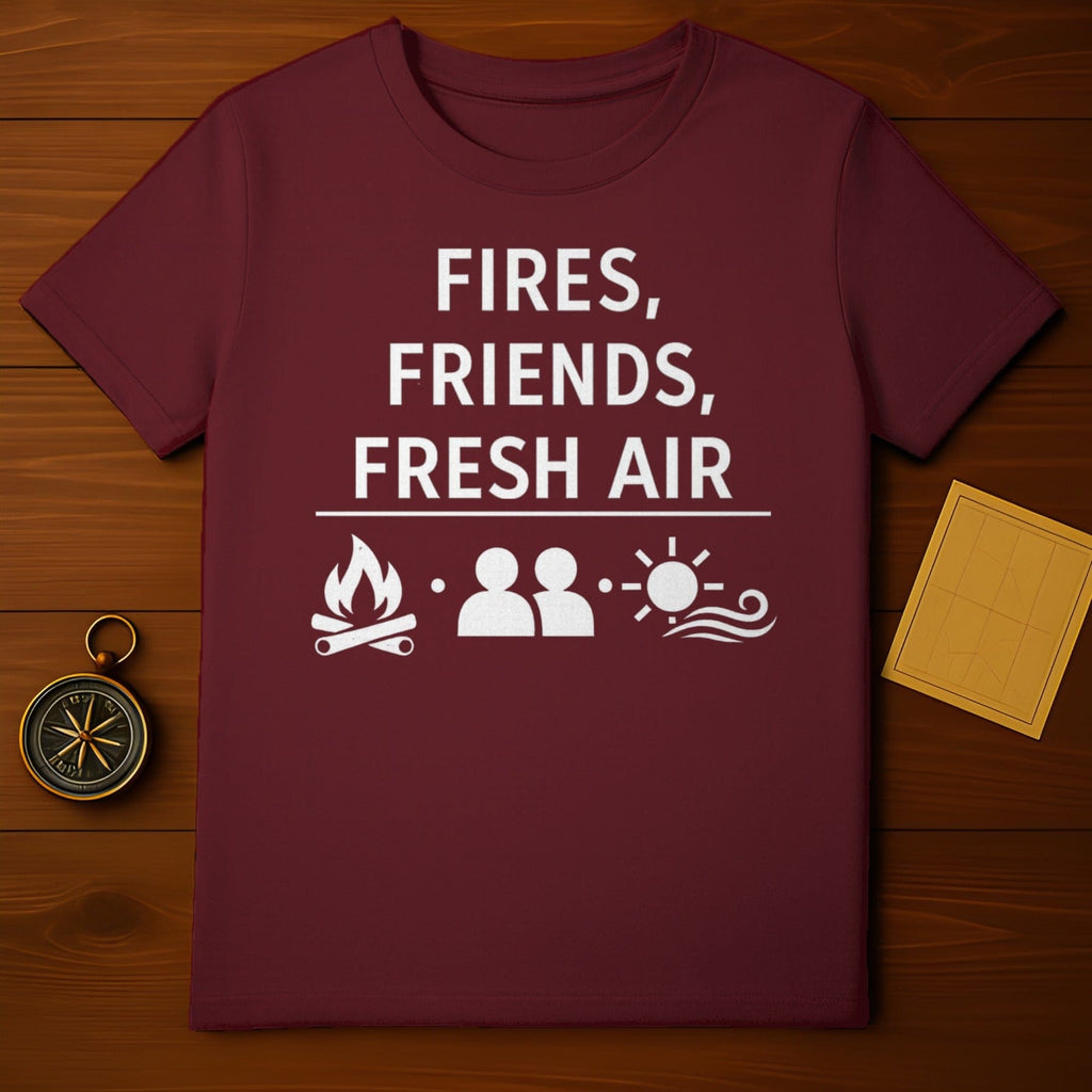 Fires Friends Fresh Air Camping T-Shirt