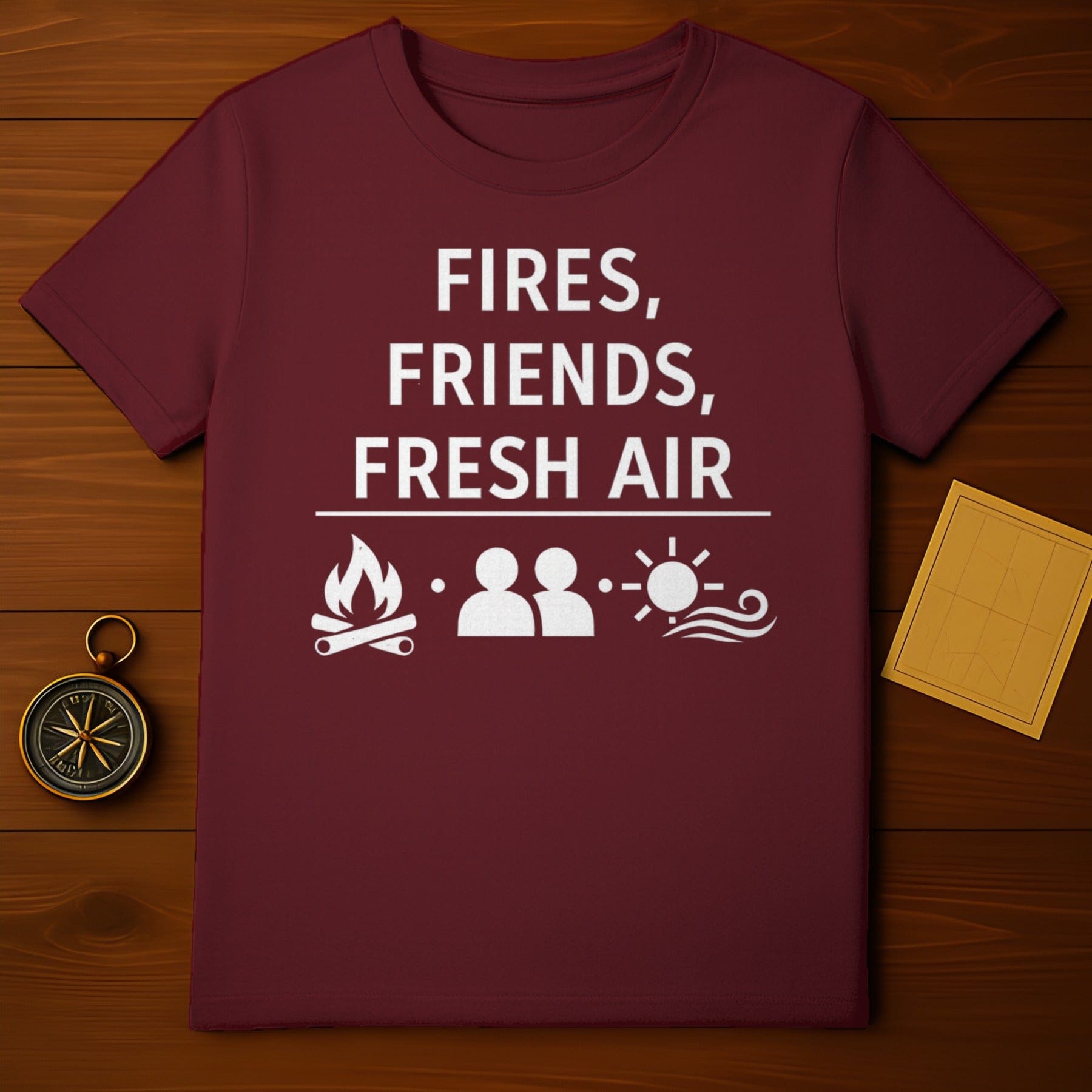 Fires Friends Fresh Air Camping T-Shirt