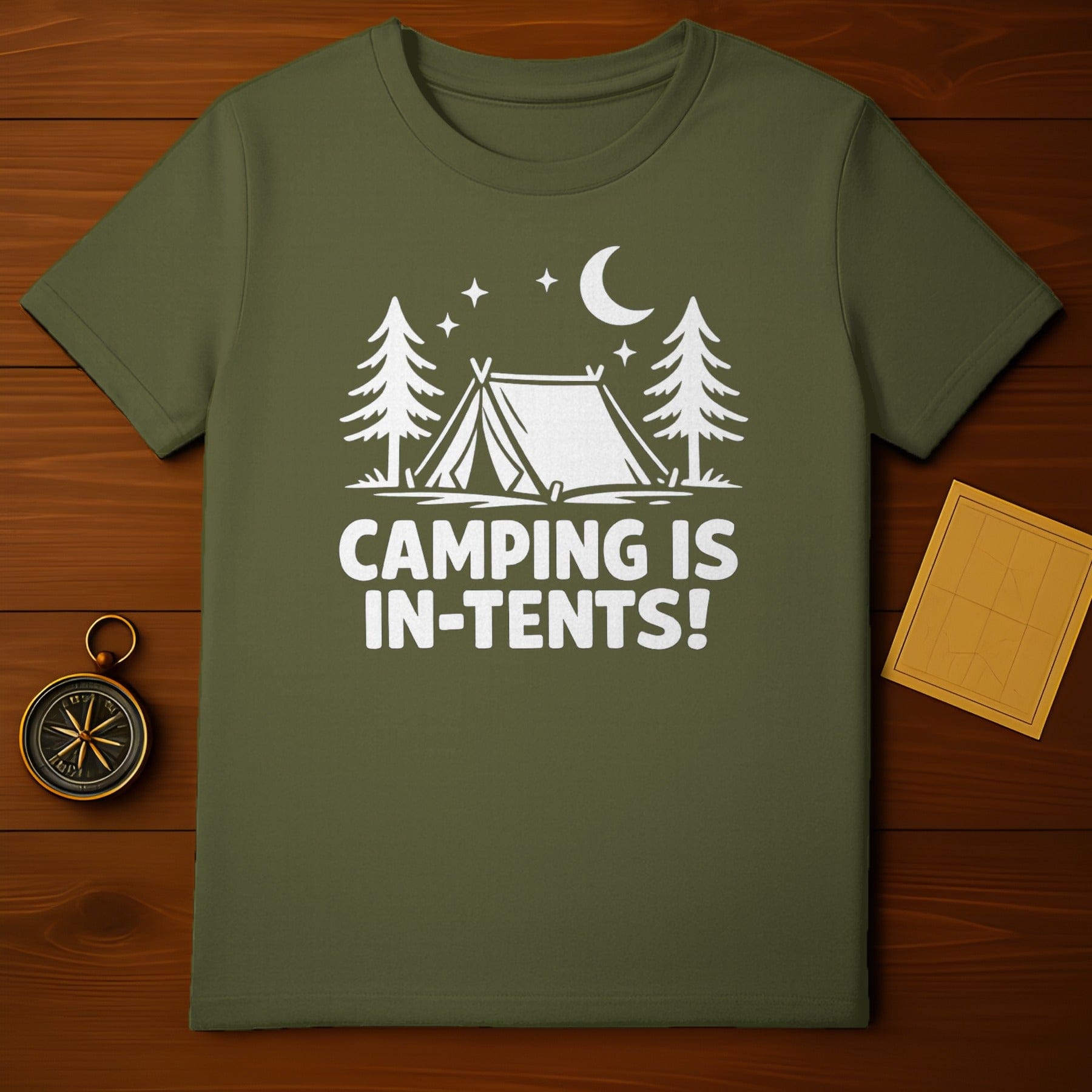Camping is In-Tents Moonlight Design T-shirt
