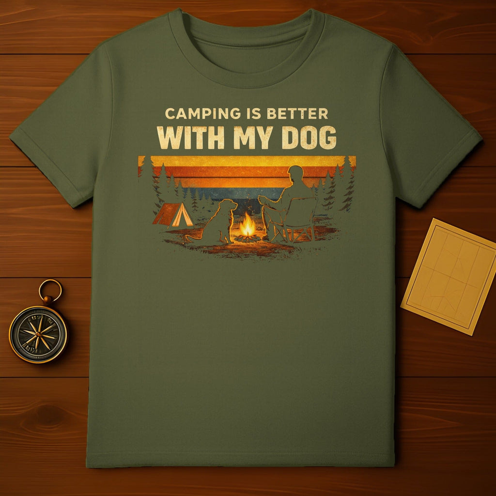 Camping is Better With My Dog Graphic T-Shirt