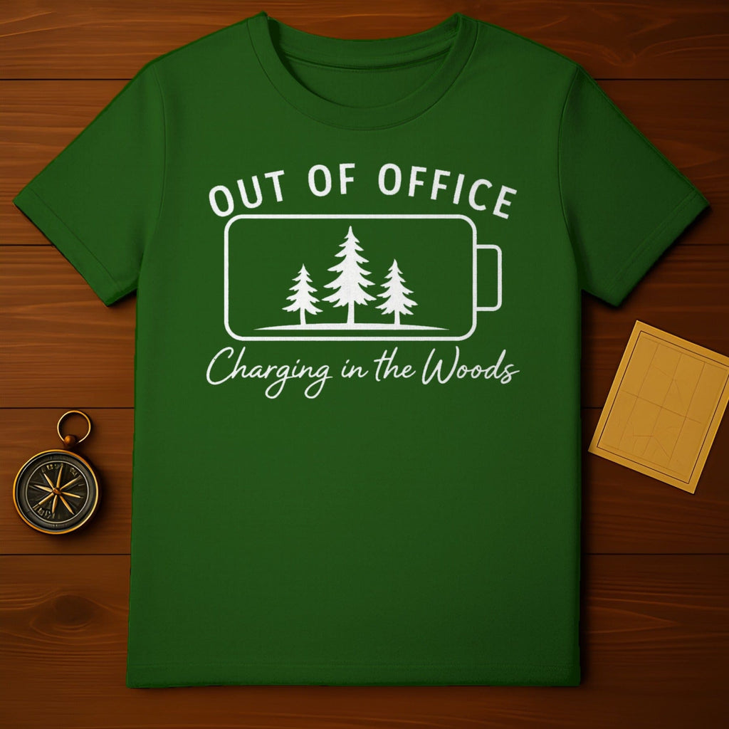 Out of Office Charging in the Woods T-shirt