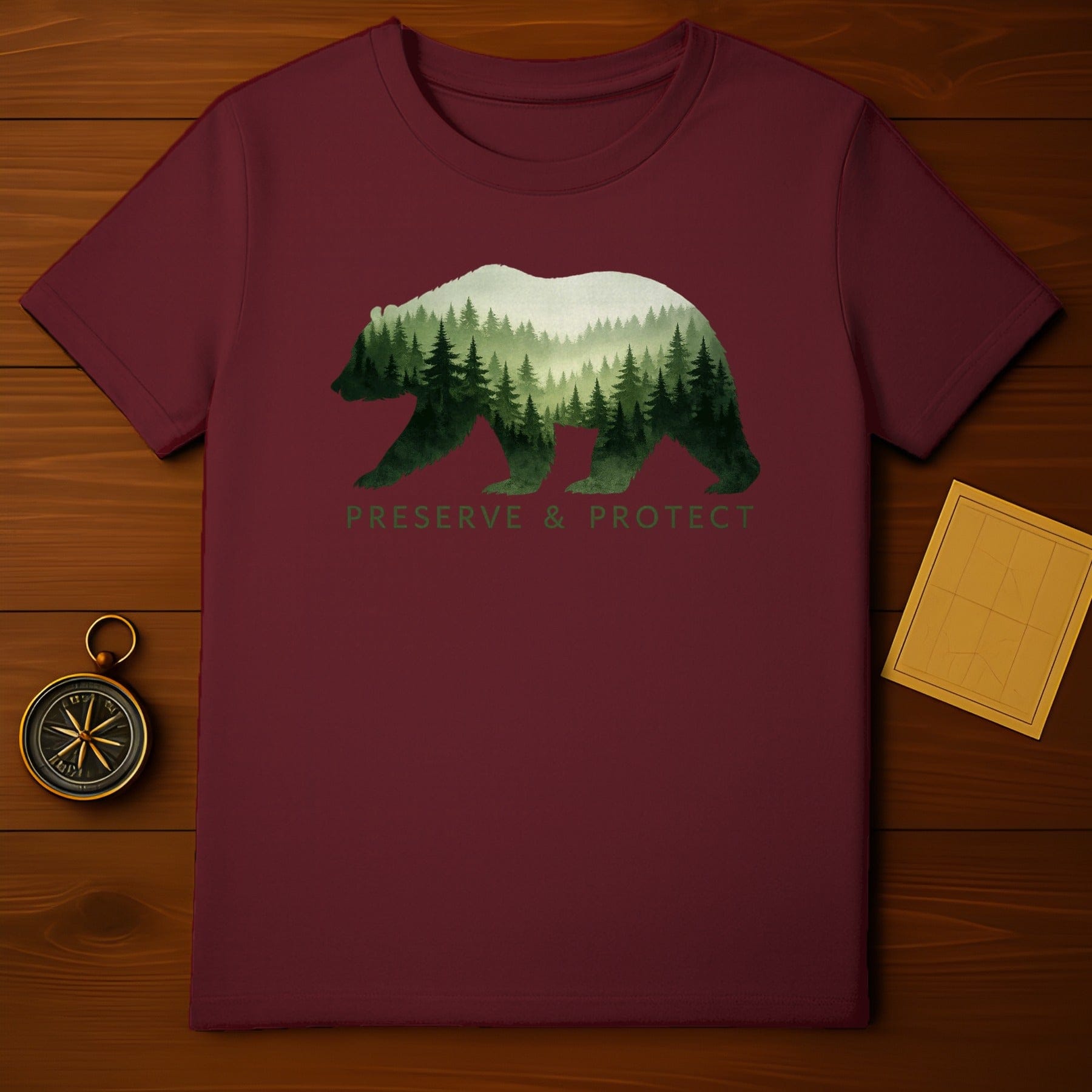 Preserve and Protect Forest Bear Graphic T-Shirt