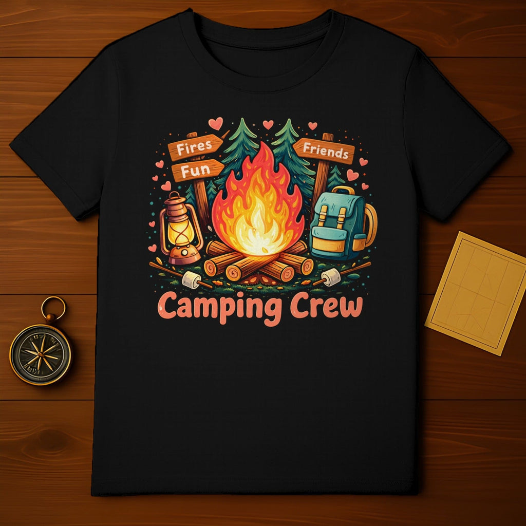 Fires Fun Friends Camping Crew Hike Adventure Shirt