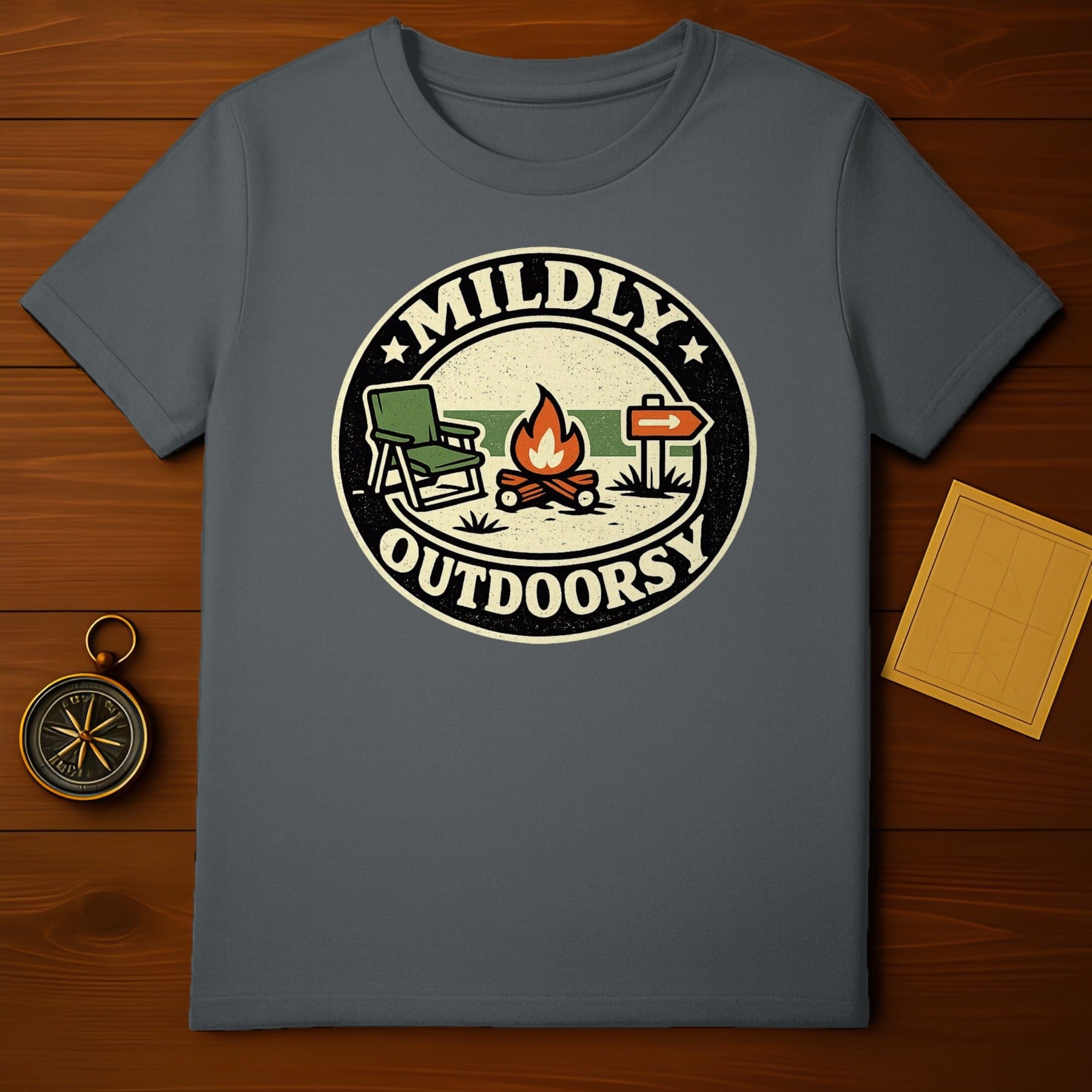 Mildly Outdoorsy Camping Themed T-shirt