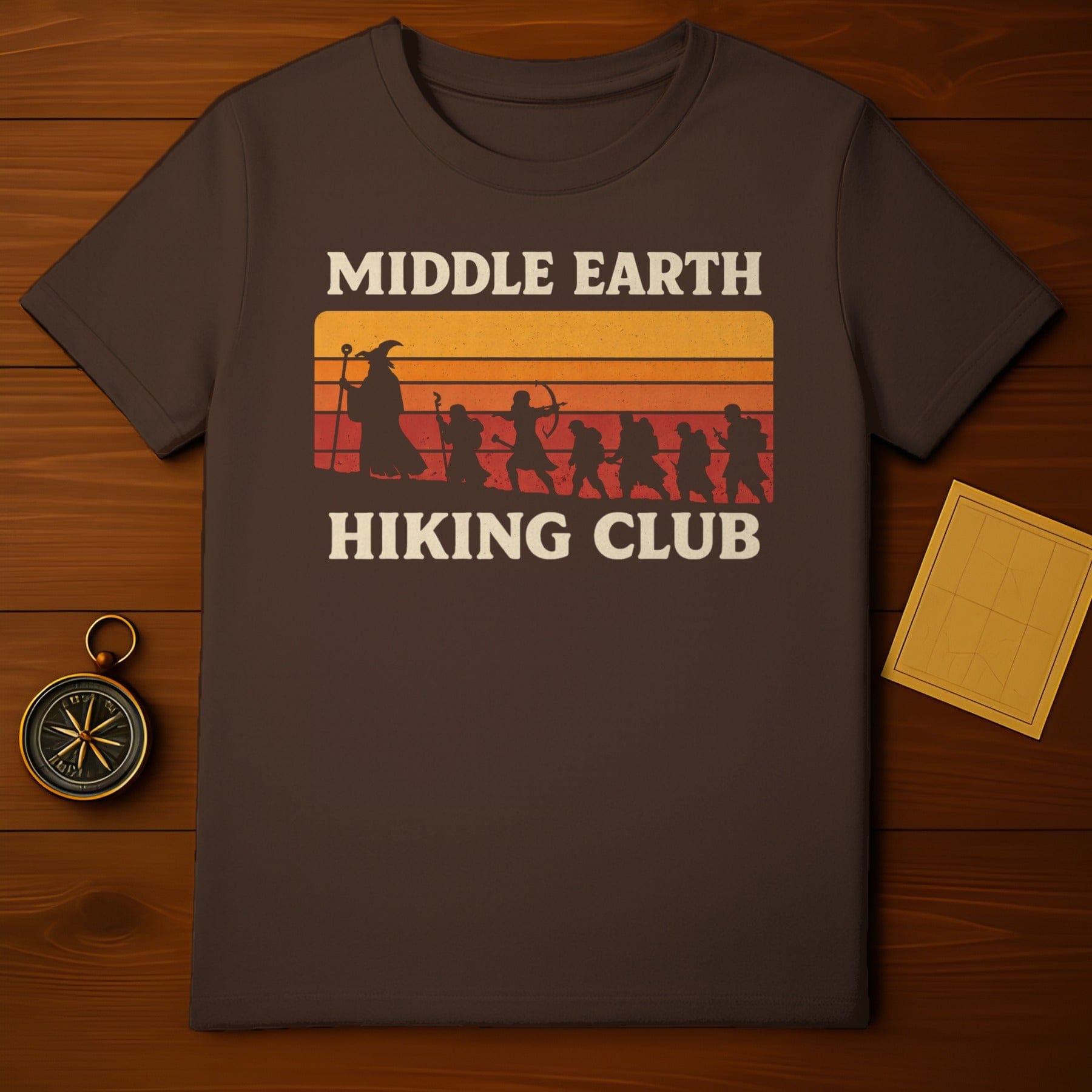 Middle Earth Hiking Club Fantasy Adventure Retro Sunset product type