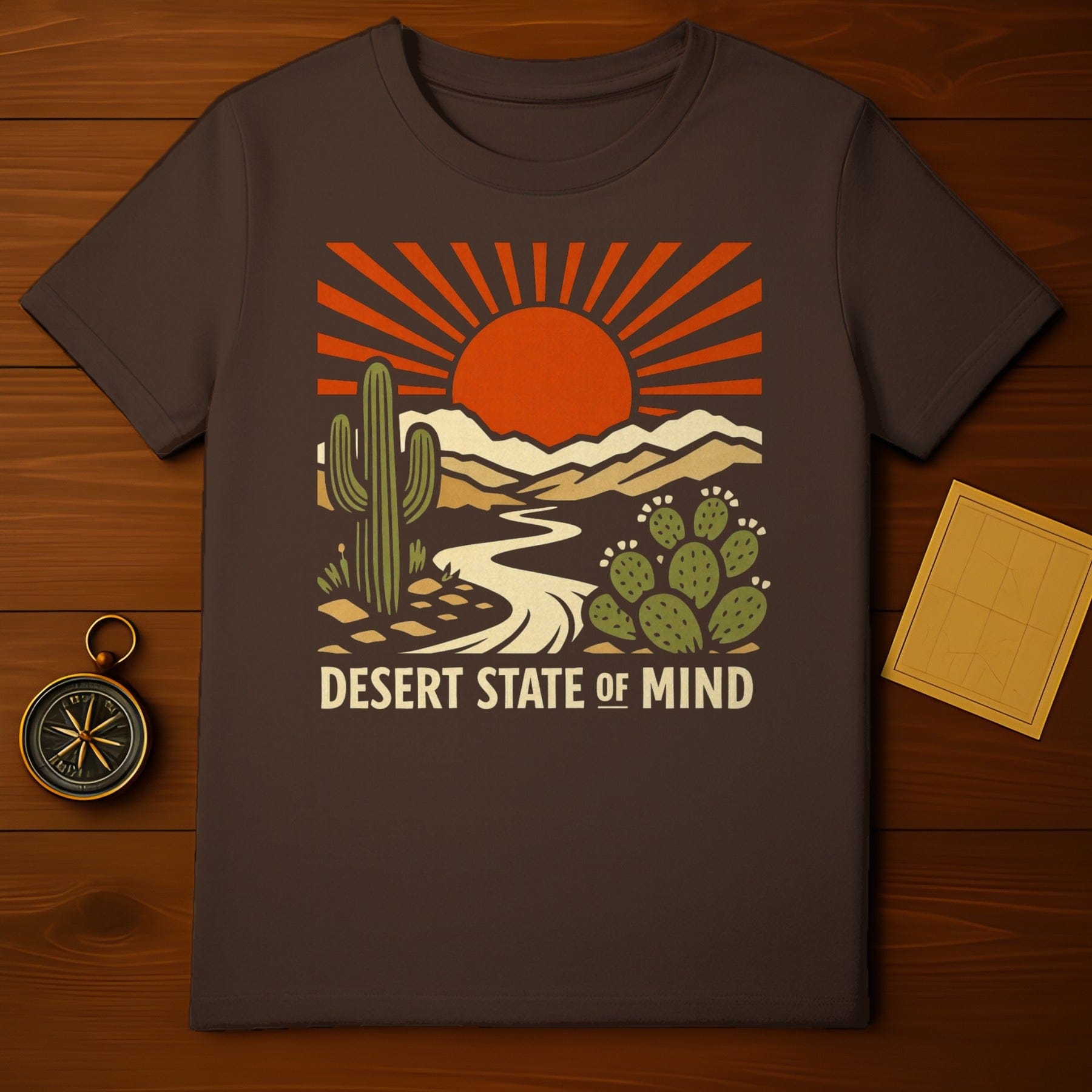 Desert State Of Mind Sunset Cactus Landscape T-shirt