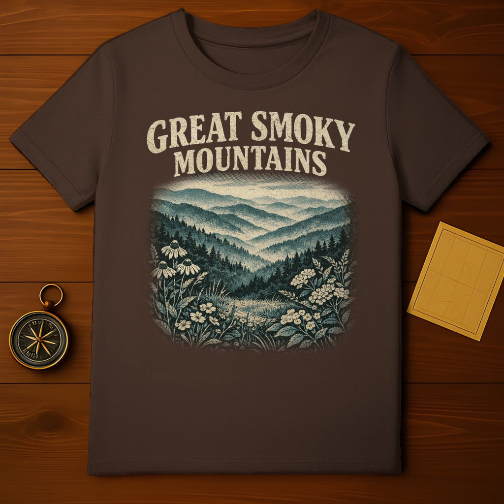 Great Smoky Mountains Illustrated Graphic T-shirt