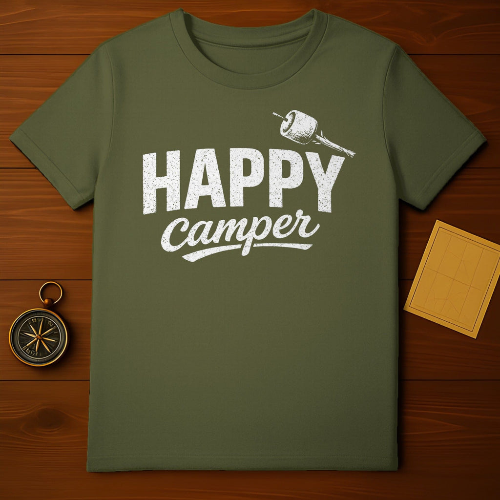 Happy Camper Graphic Tee for Outdoor Enthusiasts
