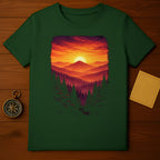 Colorful Forest Horizon Mountain Peak Sunset T-shirt product type