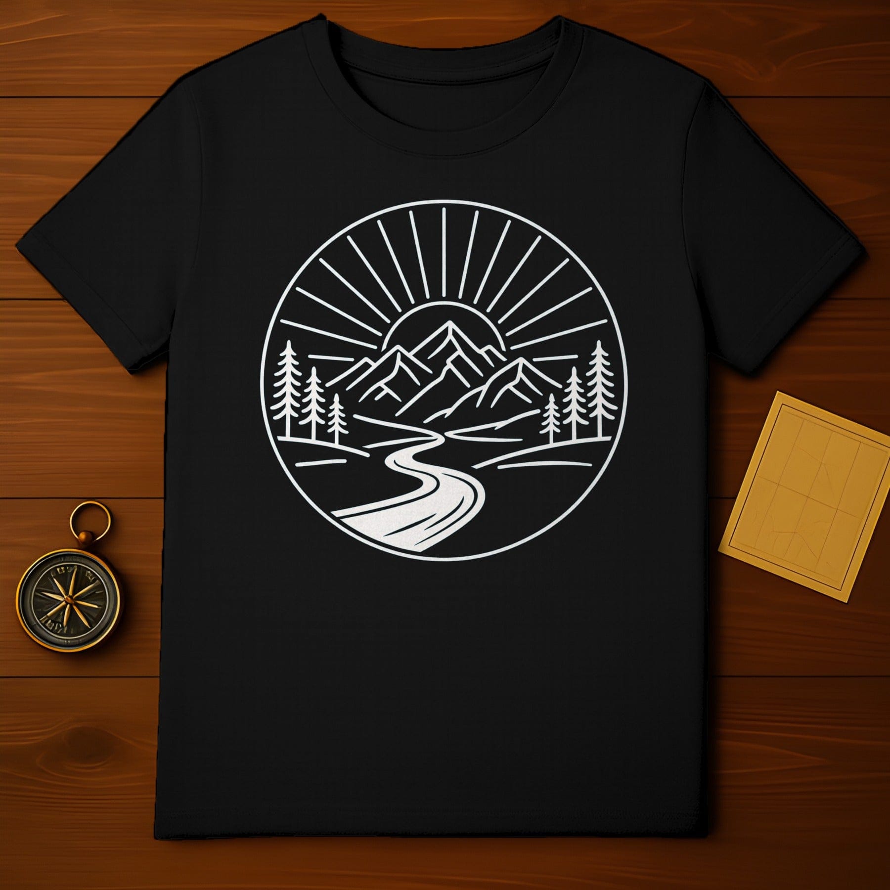 Scenic Mountain Sunrise Graphic Tee shirt