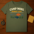 Camp More Worry Less Outdoor Adventure Graphic TShirt product type
Camping
Adventure
Outdoors
Hiking
NatureLover
Mountainscape
ForestTrees
SunsetGraphic
SunriseDesign
PositiveMessage
WorryLessTee
CampMoreShirt
GraphicTshirt
OutdoorApparel
GreenShirt
TravelVibes
ExplorerGear
PeacefulDesign
LandscapeArt
Outdoorsy