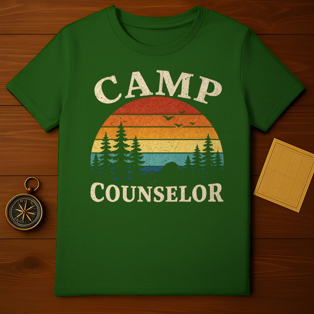 Camp Counselor Vintage Sunset Design T-shirt
