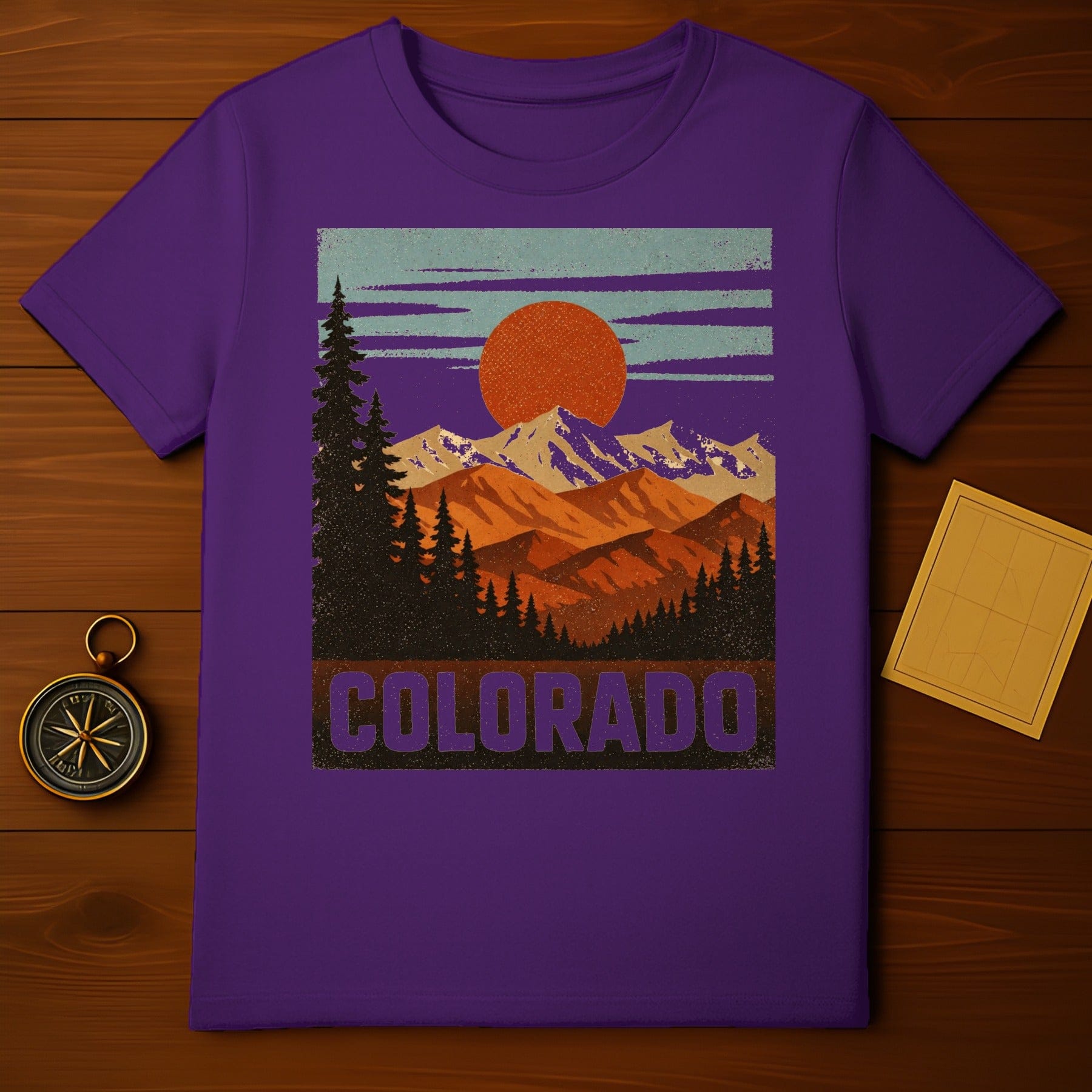 Vintage Colorado Sunset Mountain Graphic Tee