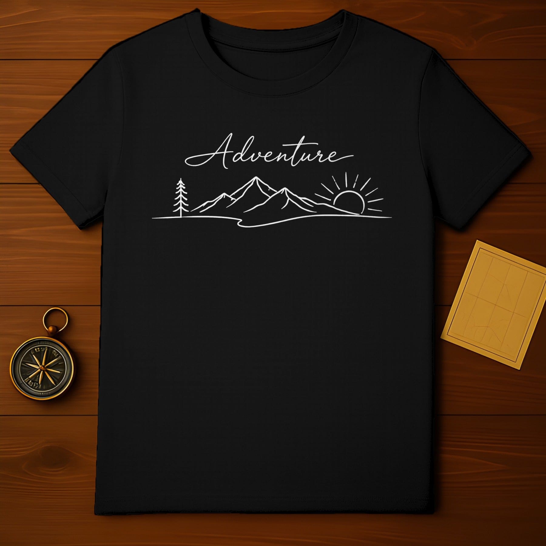 Adventure Mountain Sun Design T-Shirt