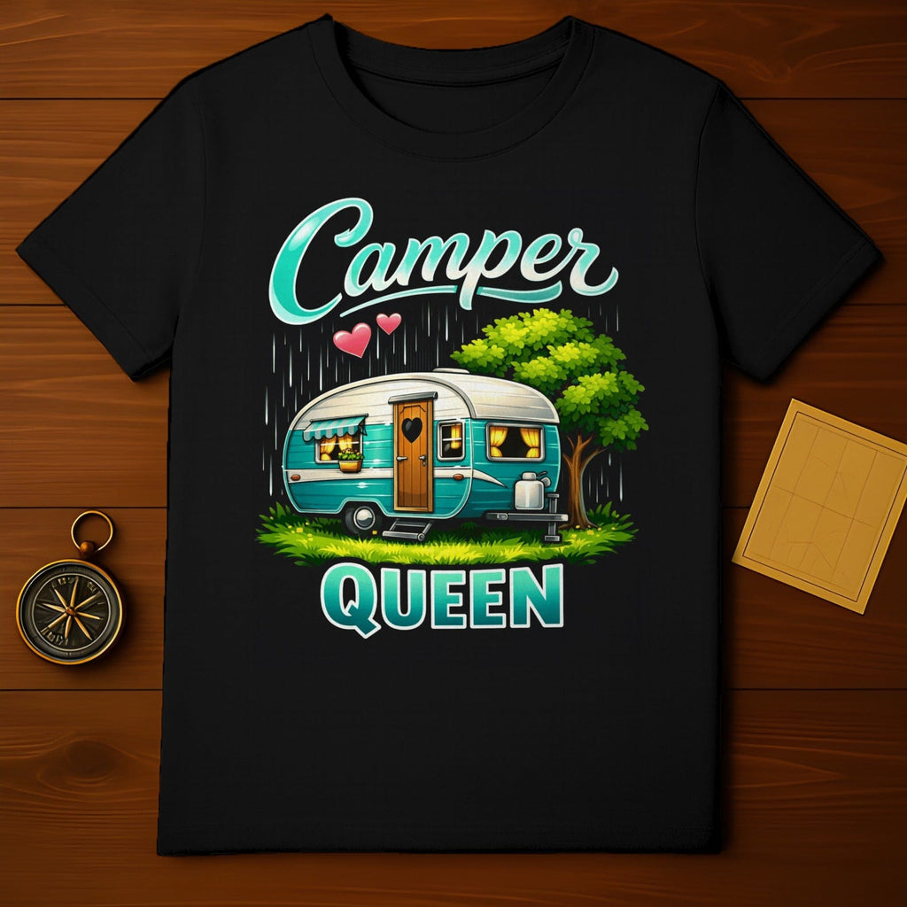 Camper Queen Happy Outdoorsy Life Trailer Hearts product type